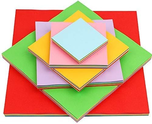 2 Pack 10 Colors Origami Paper Double Sided Color 100 Sheets Square Easy Fold Paper for Beginner (Centimeters, 25x25)