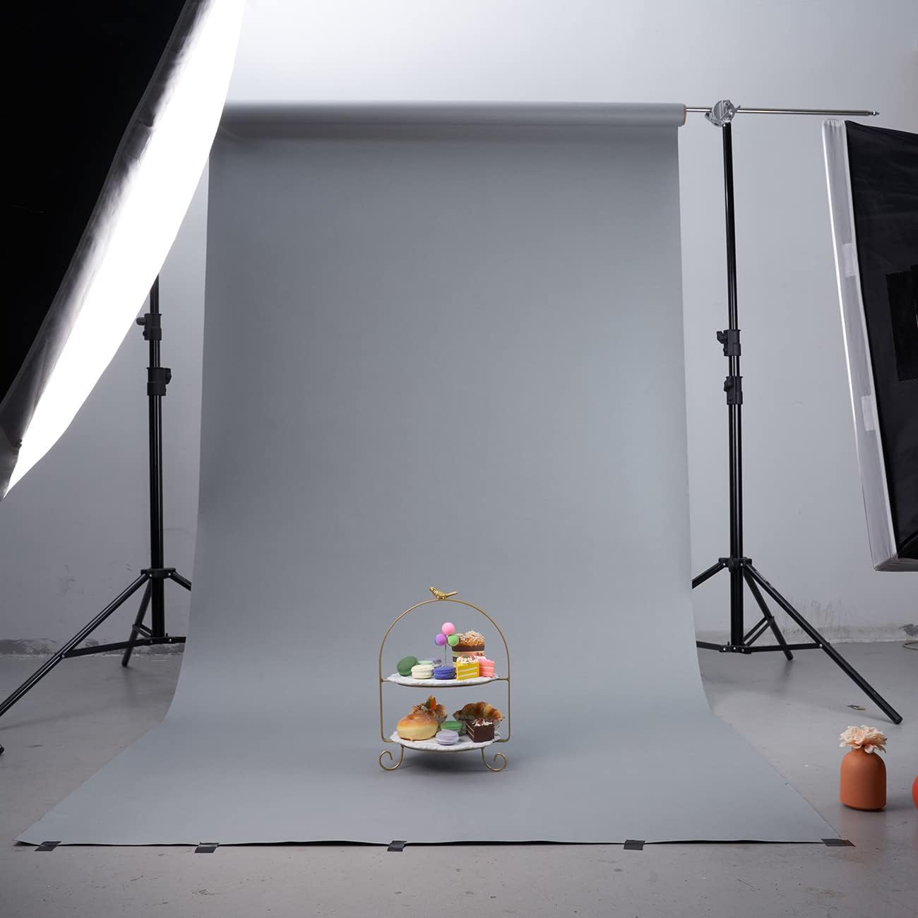 Yizhily Seamless Photogrphy Background Paper, Paper Backdrop Roll for Photoshoot, 53" x16', Jet