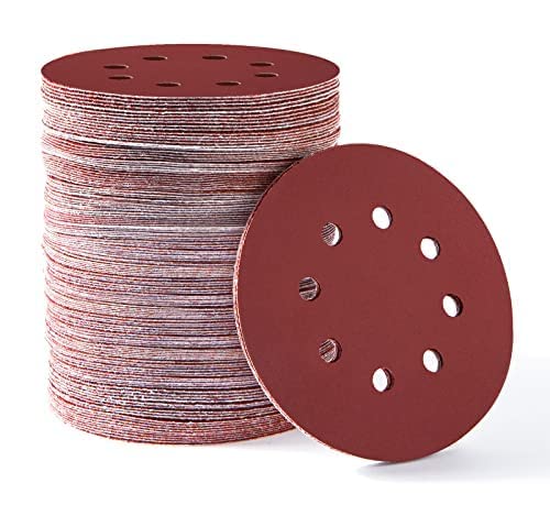 S SATC 1000 Grit 5 Inch Sanding Disc 8 Hole Hook and Loop Sanding Pad Aluminum Oxide Round Sandpaper Disc for Random Orbit Sander(150 Pack)