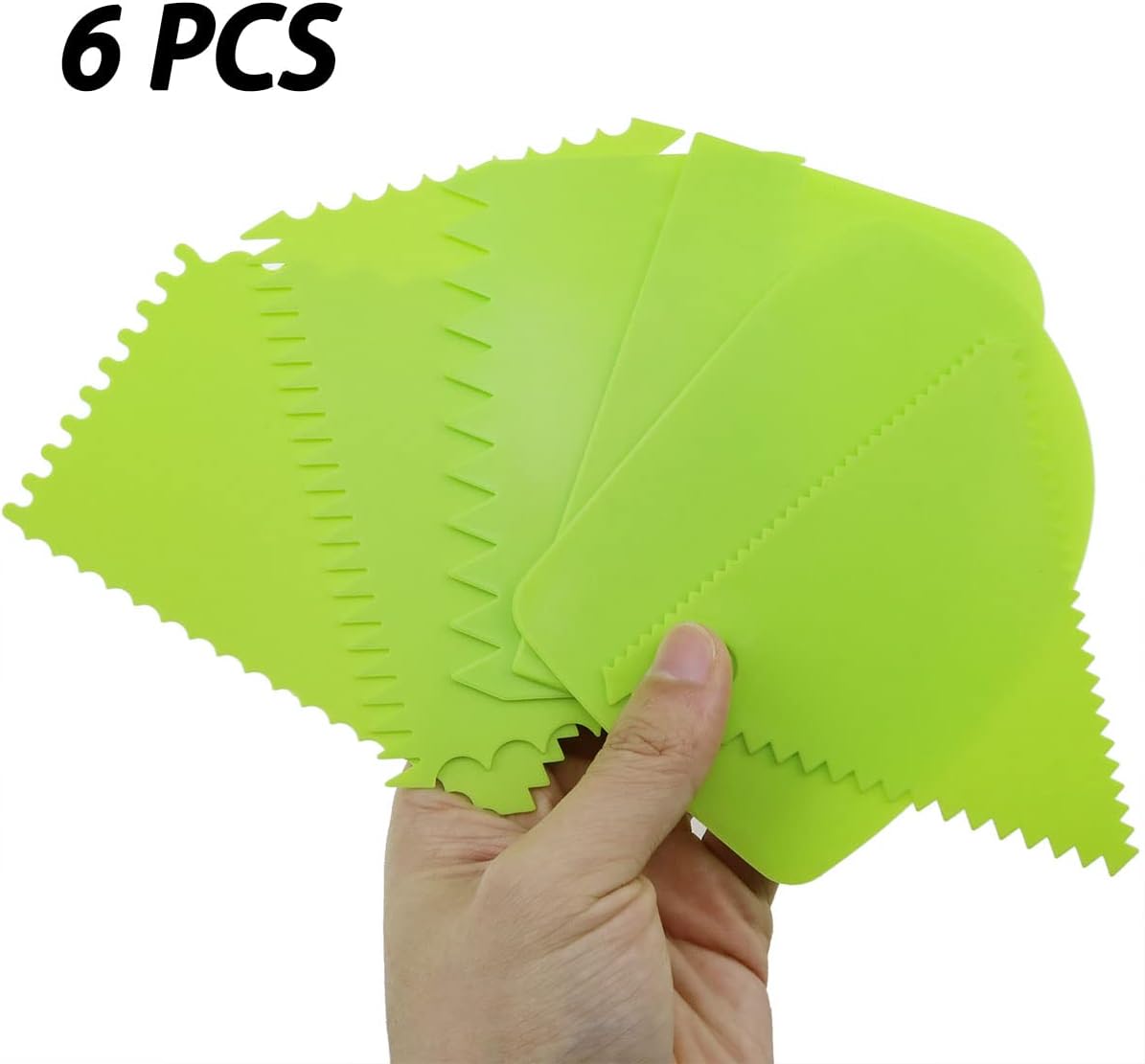 Lovelysp 6 pieces of plastic Clay Scraper, Carving soft clay engraving knife, Clay Scraper,Industrial clay scraper, Engraving tool, Pottery tool(Green)-1 set.