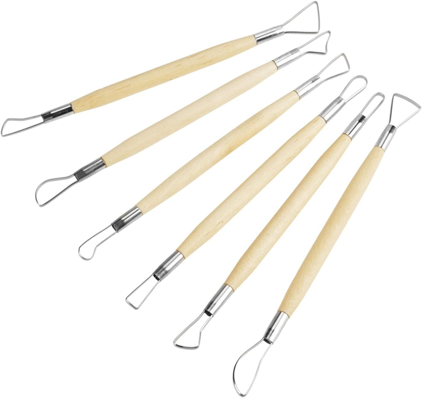 6Pcs Clay Sculpting Tools, Small Double Ended Wax Carving Clay Sculpting Loops Rakes Pottery Tools for Embossing, Carving Tools and Supplies