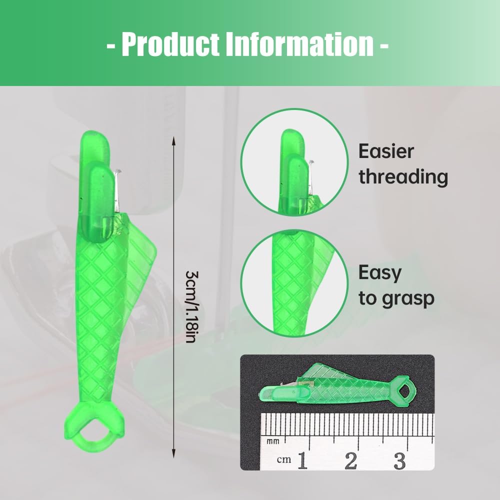 Automatic Sewing Needle Threader, Fish Type Quick Needle Threaders for Hand Sewing, Sewing Machine Needle Threader Tools, Sewing Supplies - Designed for Sewing Lovers Alike (green-10pcs)
