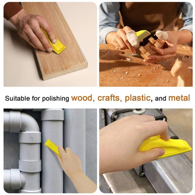 Mini Sander Kit of Detail Hand Sanding Tools and 50 PCS 80/120/180/240/400 Grit Wet Dry Sandpaper Assortment Pack for Wood Furniture, Small DIY Projects and Crafts Polishing
