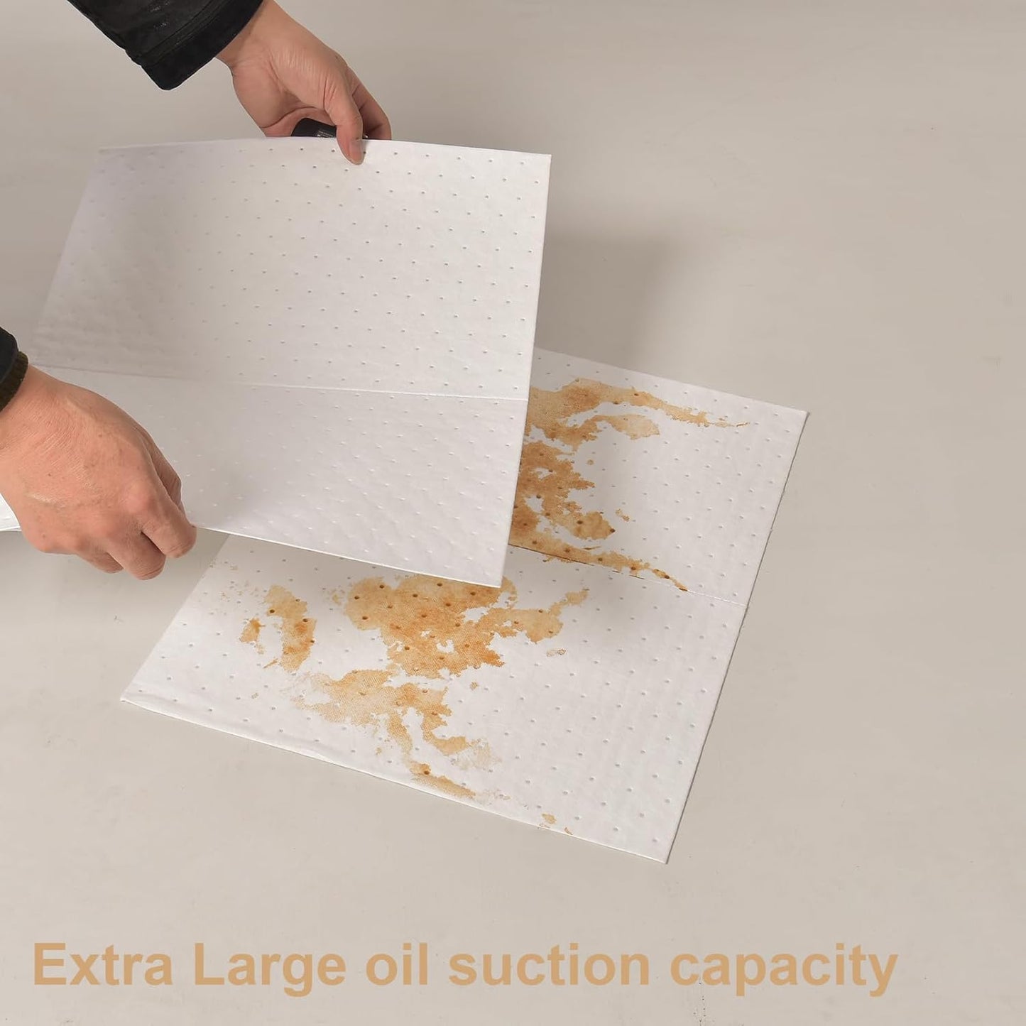 PONO 15x20 in Oil Absorbent Pads, 200 Pcs White Heavy Weight Oil-Only Absorbent Pad,Used for Oil Spill Cleaning in Garage Workshop, Reusable, Washable, Durable