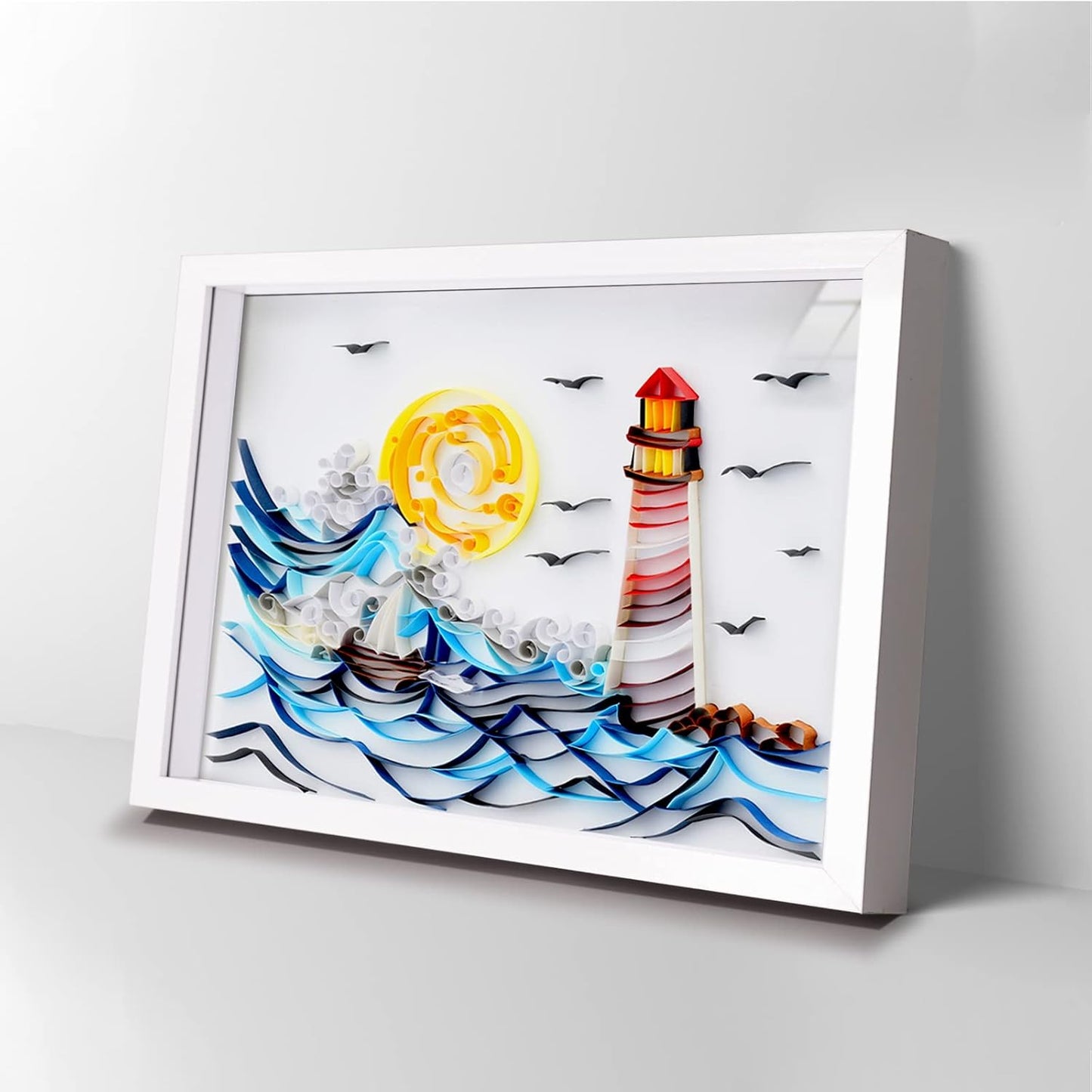 Uniquilling Quilling Kits Paper Quilling Kit for Adults Beginner, 8 * 10 in Paper Filigree Painting Kits, DIY Kits for Adults with Quilling Tools, Modern Wall Art for Living Room