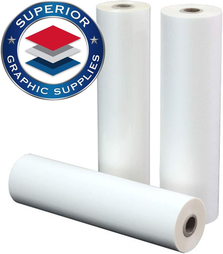 Superior Graphic Supplies PET Laminating Film Roll Premium Quality 25 Inches X 250 Feet - 1 Inch Core, 3 Mil / 0.003" Inches Thick, Clear Gloss, 1 Roll Pack