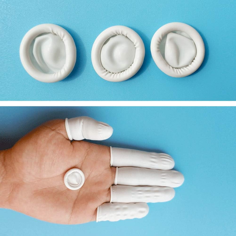 Finger Cot, Medium Finger Protectors Latex Anti-Static Finger Covers, Finger Tip Protect Keeping Dressing Dry and Clean Disposable Finger Gloves White(approxi 270pcs)