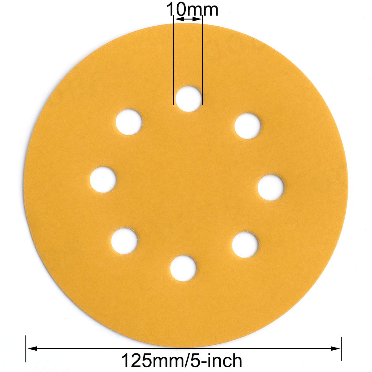 5-Inch 8-Hole Hook and Loop Sanding Discs 800-Grit Random Orbit Sandpaper, 100-Pack