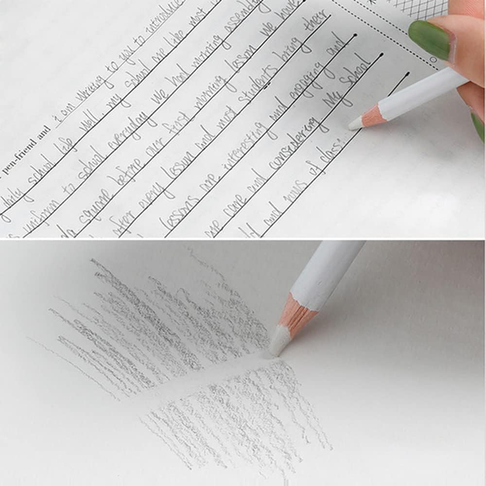 Eraser Pencils Set for Artists, Wooden Sketch Professional Highlight Painting Eraser Pen for Sketching Charcoal Drawings, Revise Erasing Details for Students Limner, 6PCS