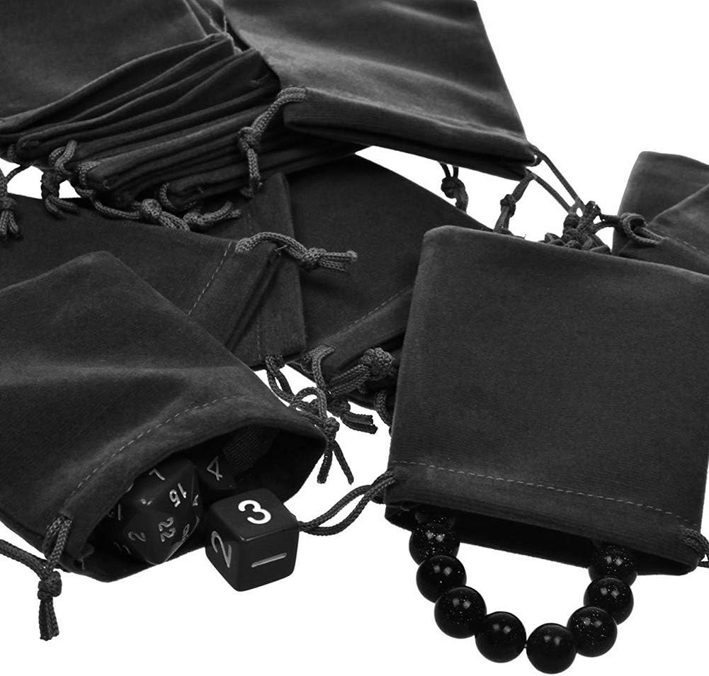 Colorsheng 20pcs 3.5 "X 4.5" Velvet Drawstring Cloth Jewelry Pouches Gift Candy Bags Wedding Headphones Bag (Black)
