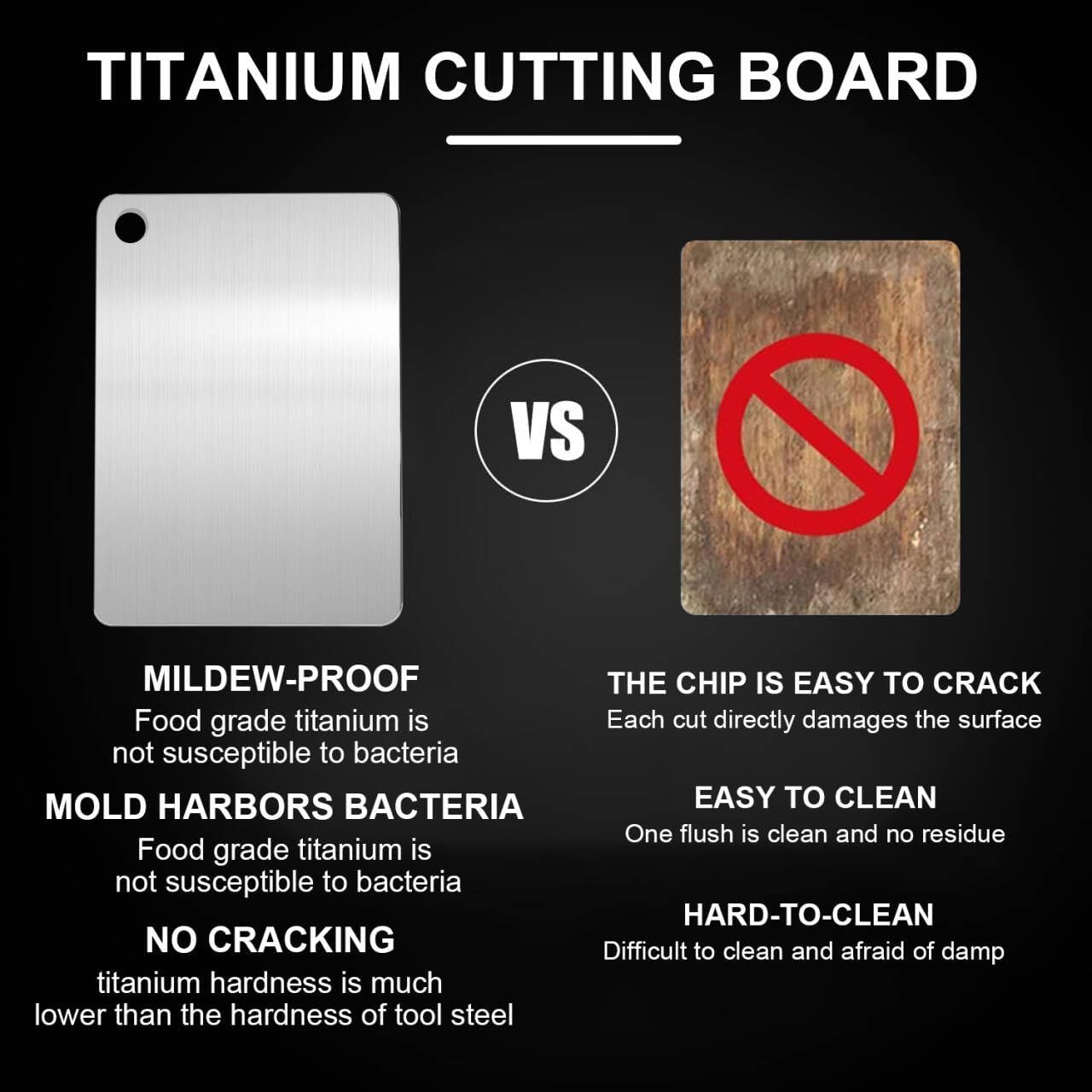 Titanium Cutting Boards for Kitchen,Katuchef Titanium Cutting Board,Non toxic Doubld-Side Available Chopping Boards, Easy to Clean and Store(1PC-M:13.38 * 9.05)