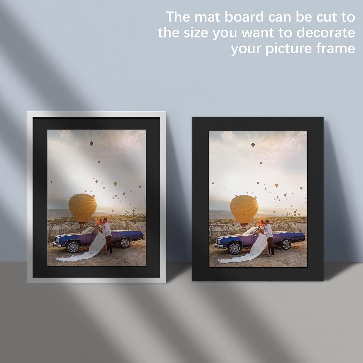 AUEAR, 10 Pack 16x20 Uncut Matte Boards Black Photo Mat Board Great for Picture Framing, Print, Artwork