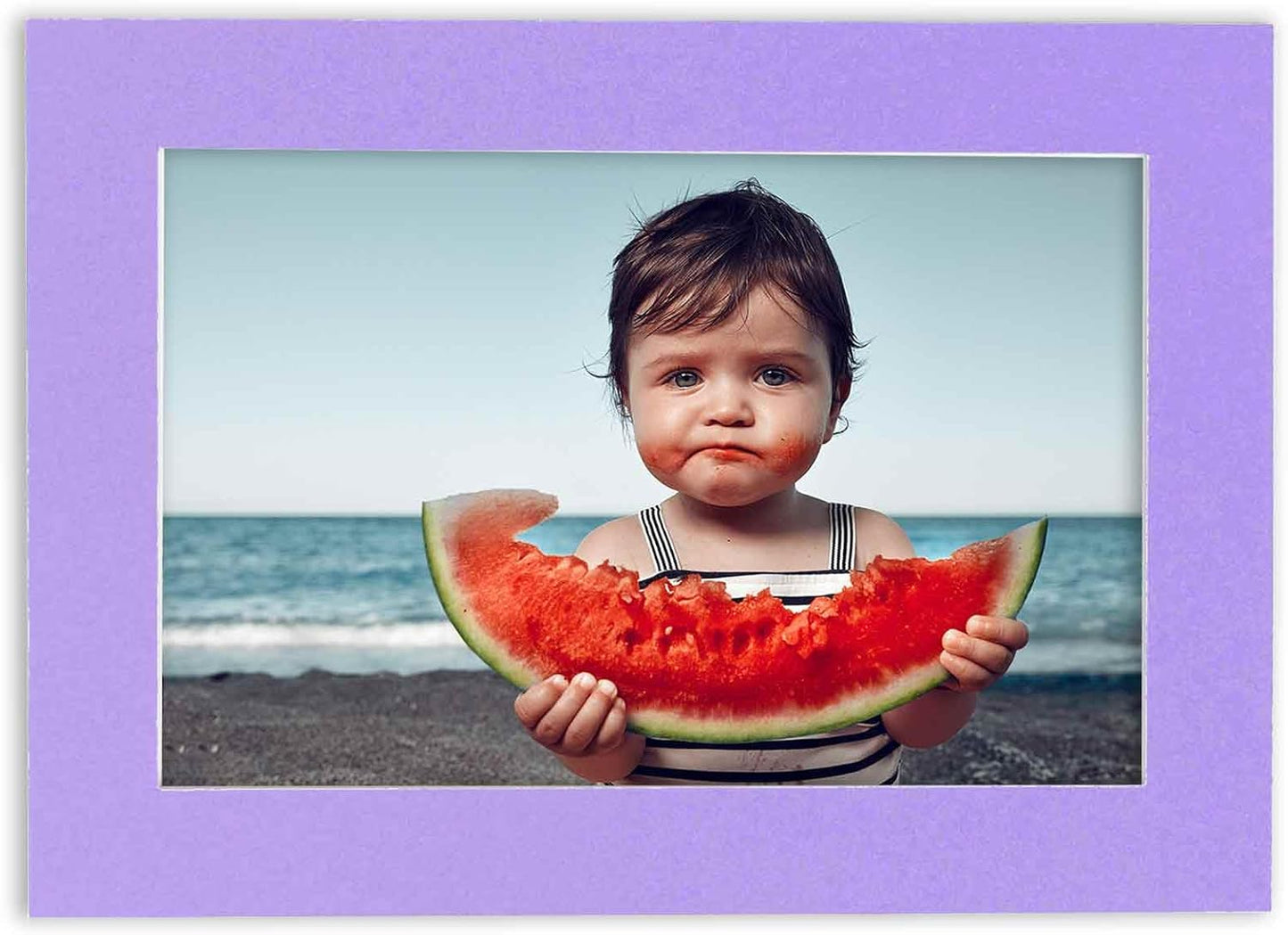 Pack of 25 Acid Free 8.5x11 Mats Bevel Cut for 7x9 Photos - Light Purple Precut Matboards With Backing Boards and Clear Photo Mat Bags For Pictures, Photos, Framing - 4-ply Thickness