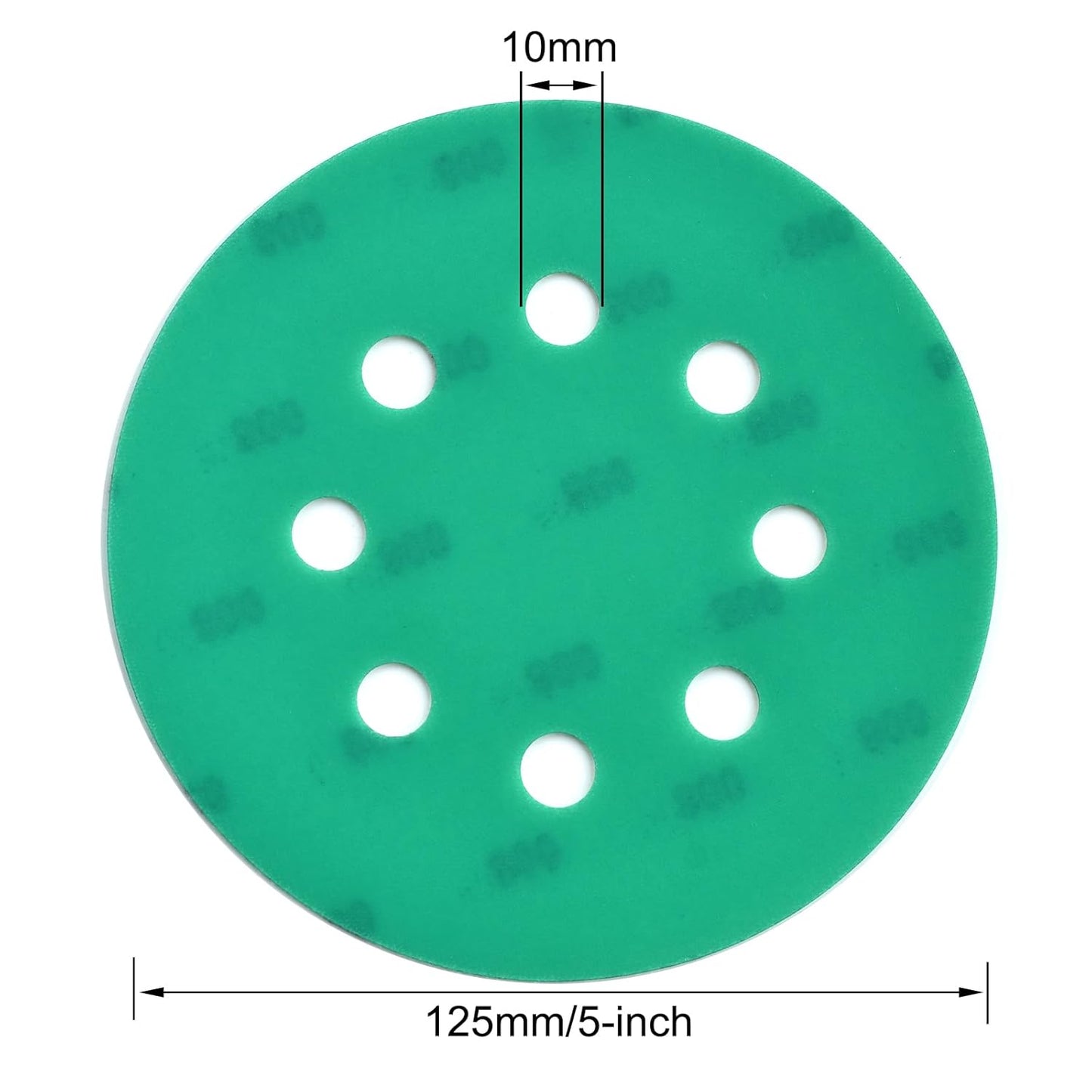5-Inch 8-Hole Wet Dry Sanding Discs 800 Grit, Polyester Film Backed Heavy-Duty Hook and Loop Sandpaper for Random Orbital Sander, 50-Pack