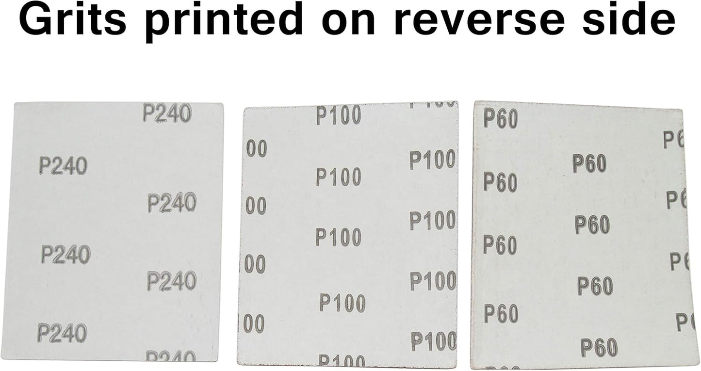 60 Sandpaper 1/4 Sheets for Palm Sanders - Includes 20 of 60 Grit, 20 of 100 Grit, and 20 of 240 Grit by SciencePurchase