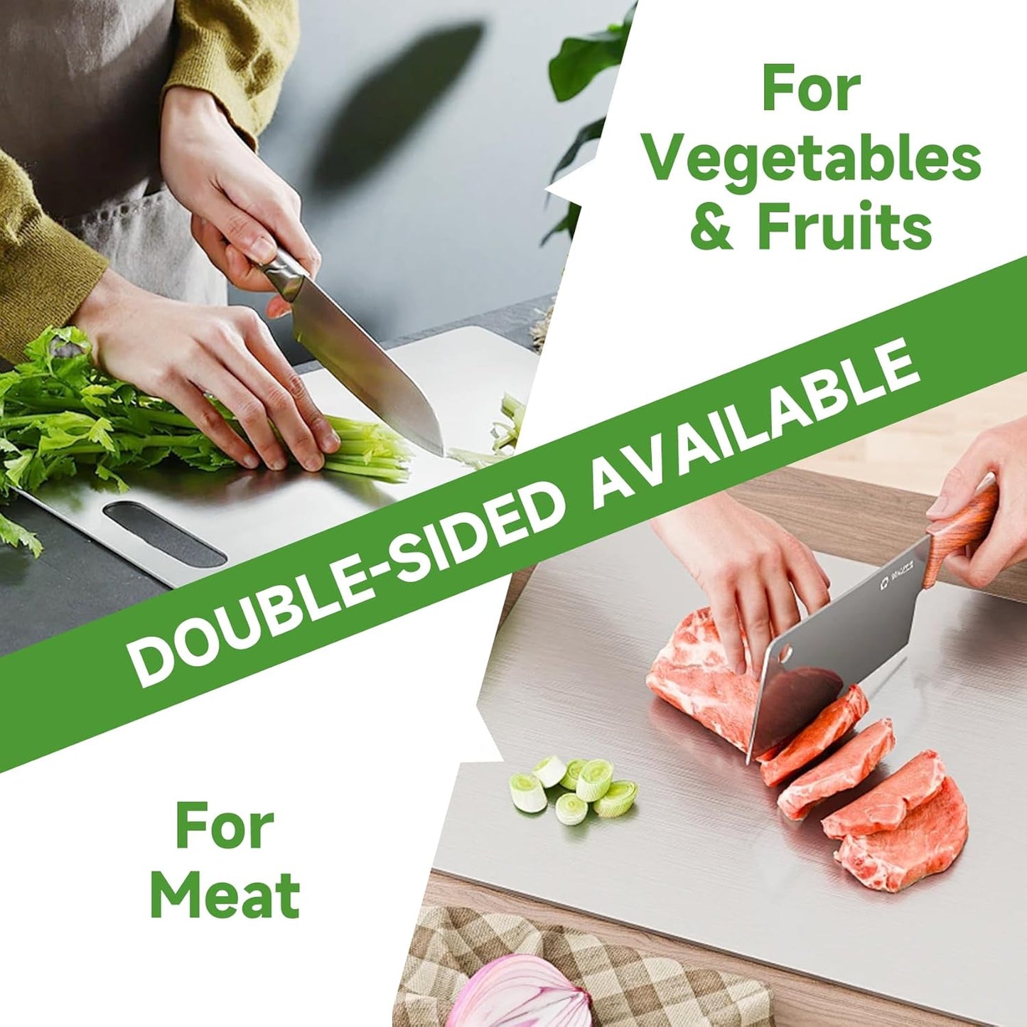 Katuchef Titanium Cutting Board - New Upgrade 100% Pure Titanium Cutting Boards for Kitchen Double Sided Non Toxic Cutting Board,Hygiene Durable Dishwasher Safe Chopping Board(1PC-XL:18.11IN*11.81IN)