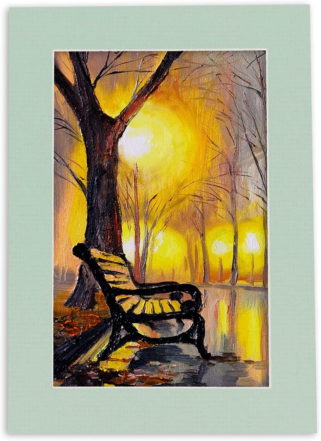 8x10 Mat Bevel Cut for 5.5x8.5 Photos - Acid Free Honeydew Green Precut Matboard - for Pictures, Photos, Framing - 4-ply Thickness