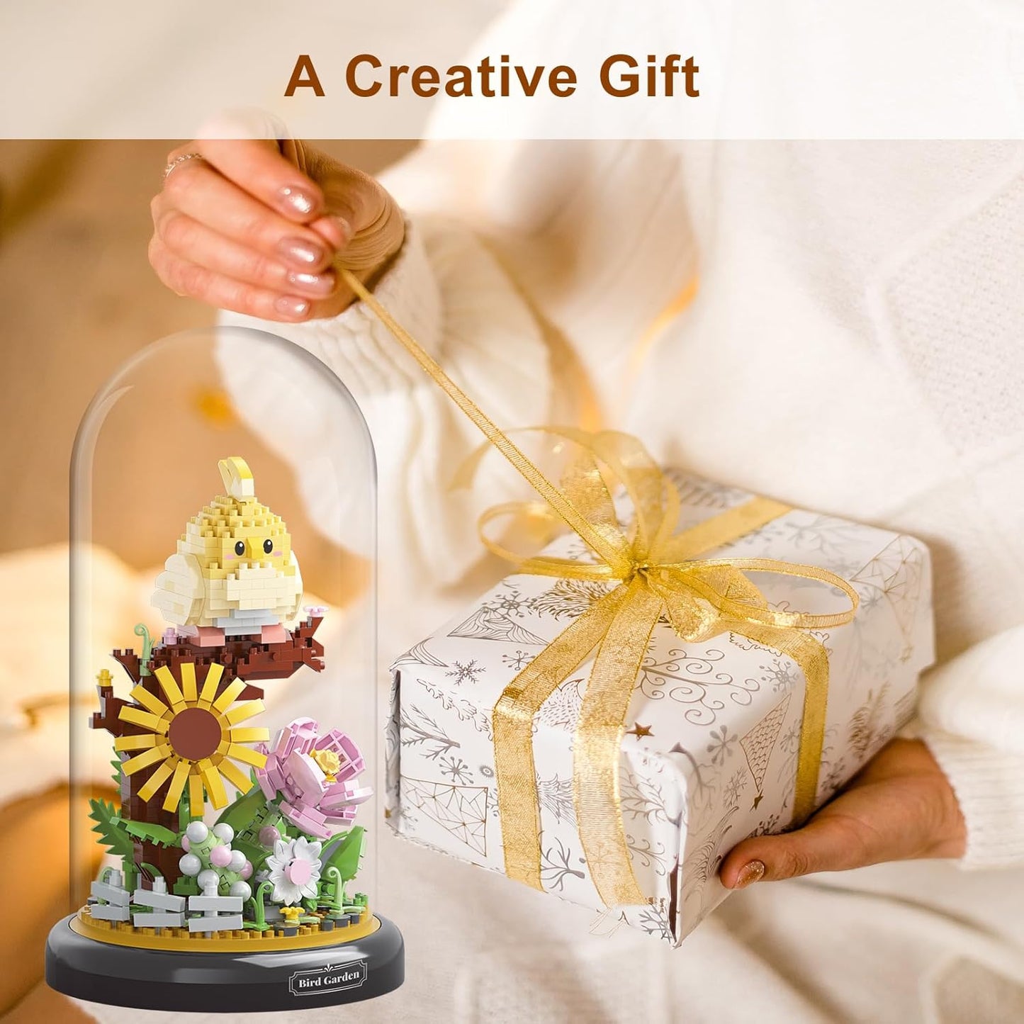 Parrot Flower Bouquet Building Set Plants Friend Set Adults Bonsai Tree Animal Building Blocks Set Party Favors for Kids Valentine's Birthday Gift for Girlfriend Boys Girls Age 6-12+(Parrot)