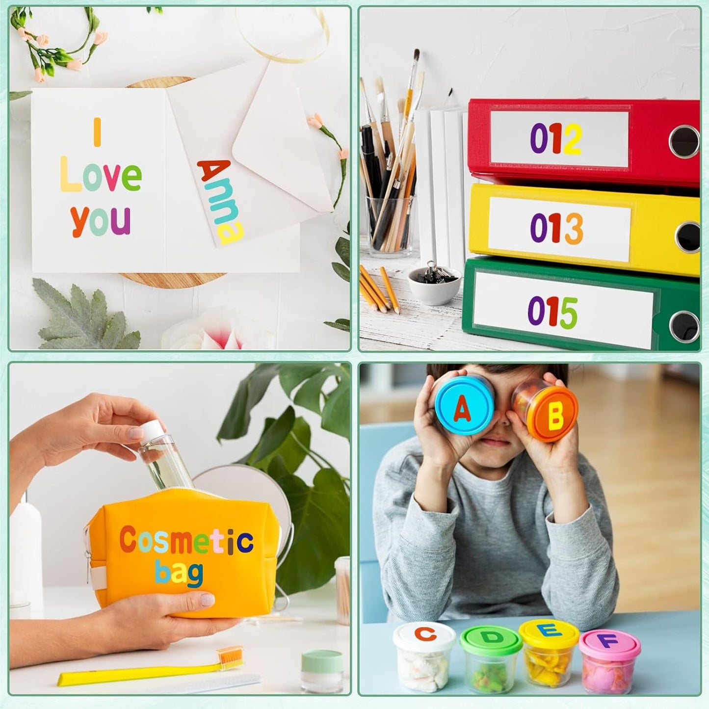 Alphabet Sticker,1''Inch 12 Sheets Multicolor Letter Stickers,Self Adhesive Vinyl Letter Stickers Mailbox Numbers,Self Adhesive Letters Stickers for Bulletin Boards Classroom Home Decor(Multicolor)