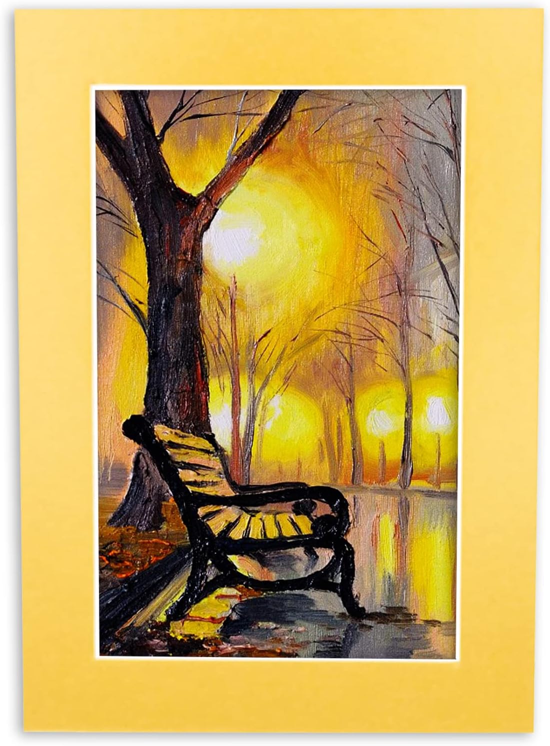8x10 Mat Bevel Cut for 5.5x8.5 Photos - Acid Free Metallic Gold Precut Matboard With Backing Board and Crystal Clear, Self Seal Photo Mat Bag - For Pictures, Photos, Framing - 4-ply Thickness