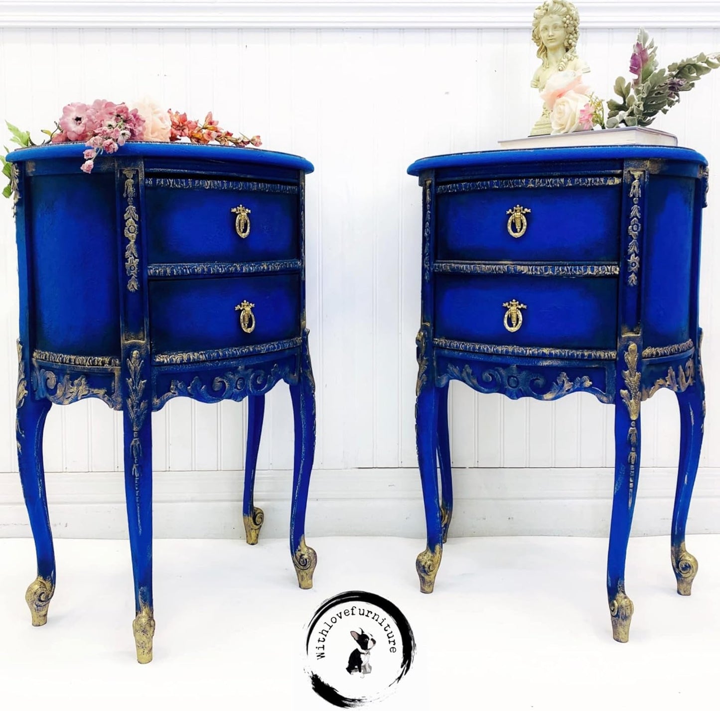 Dixie Belle Paint Company Chalk Finish Furniture Paint - Cobalt Blue (8oz) - Matte Vibrant Blue Chic Chalk Mineral DIY Furniture Paint