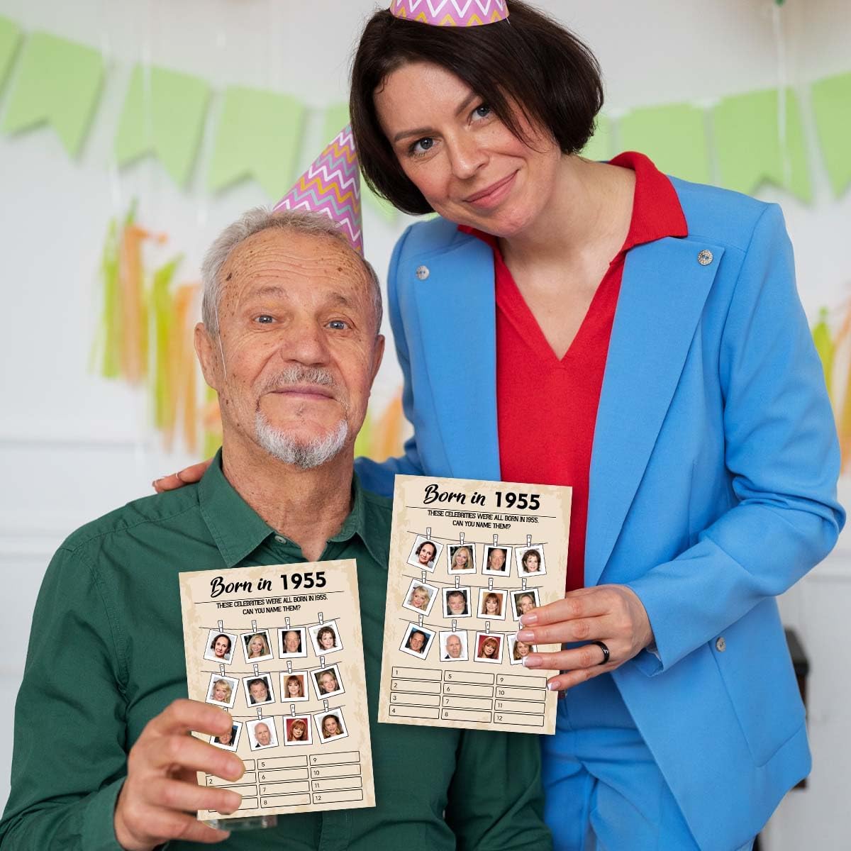 70th Birthday Party Games, Born in 1964 Games, Birthday Party Supplies for Adults, Fun 1955s Party Game,Pack of 30 Cards