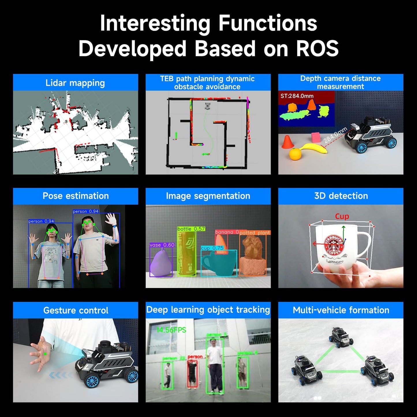 Yahboom ROS2 Robot Car Ackerman Steering Chassis,AI Visual Recognition Embodied Intelligence AI for Jetson Nano B01 4GB,User Manual Included(Ultimate Ver with Nano-4GB)
