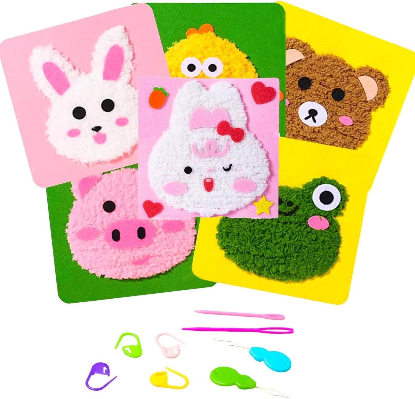 Hekisn 45Pcs Large Eye Blunt Yarn Needles Kit, Assorted Sizes Bent Tapestry Darning Needle, Sewing With Threaders & Stitch Markers for Knitting Crochet (Purple&Black)