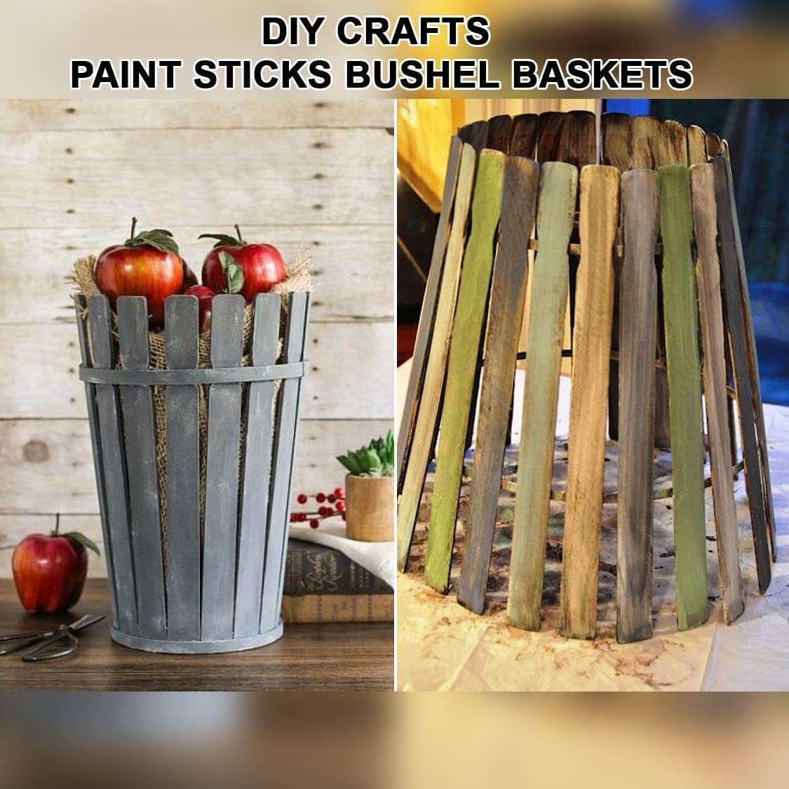 Paint Stir Sticks-REWISS Bulk 100 PCS 12in Length Bamboo Craft Sticks Natural Color Paint Stir Sticks