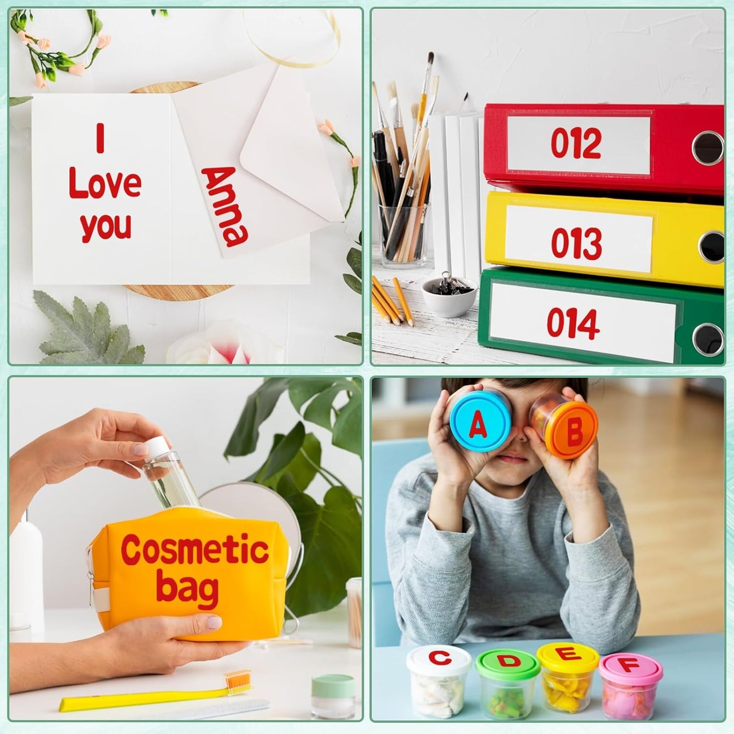 Alphabet Stickers 1'' 12 Red Letter Stickers, Self Adhesive Vinyl Mailbox Numbers, for Home Decor