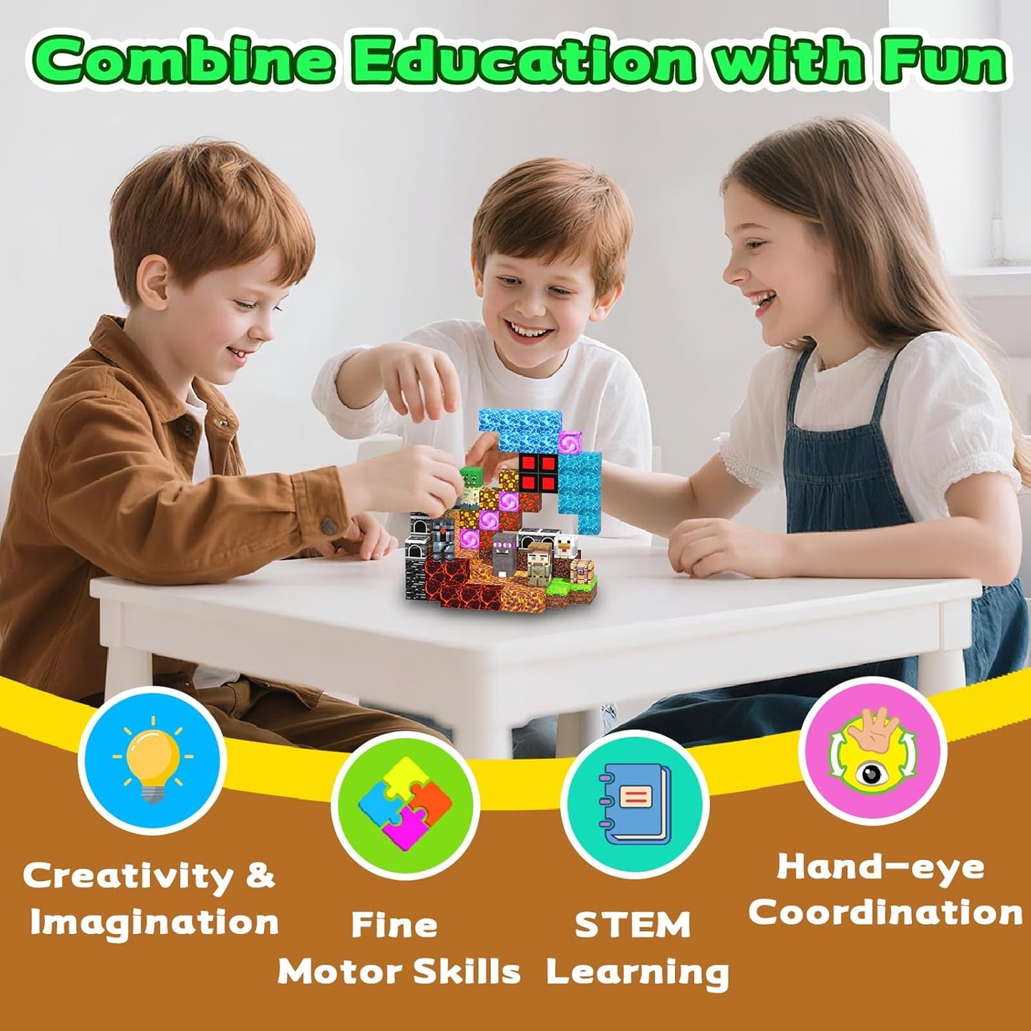 150 PCS Magnetic Building Blocks Toys for Kids, Stacking Magnetic Tiles Toys for Kids Toddlers Boys Girls Ages 3 4 5 6 7 8-12 Gifts
