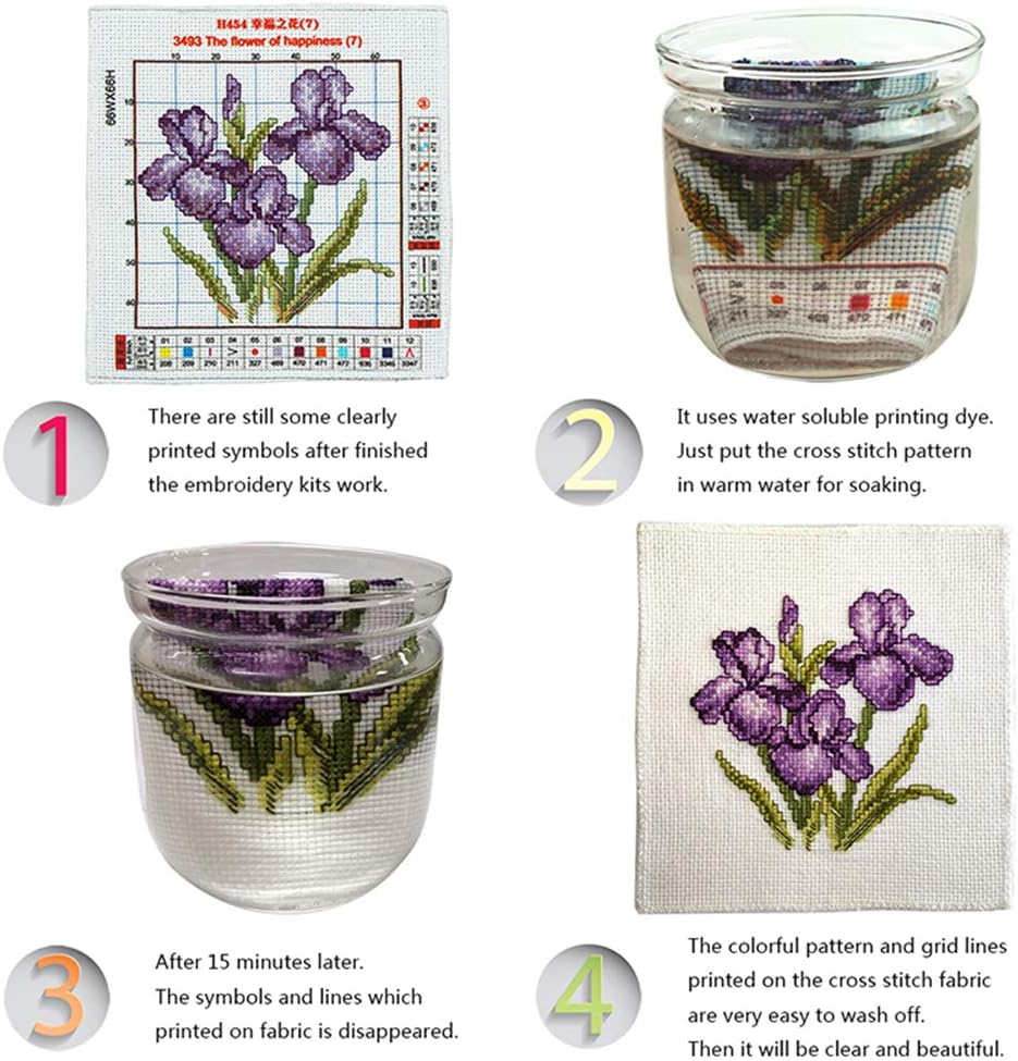 Stitchmelody Stamped Cross Stitch Kits,11CT Printed Pattern DMC Threads Embroidery Set-Happy Couple 22.4''X18.1''