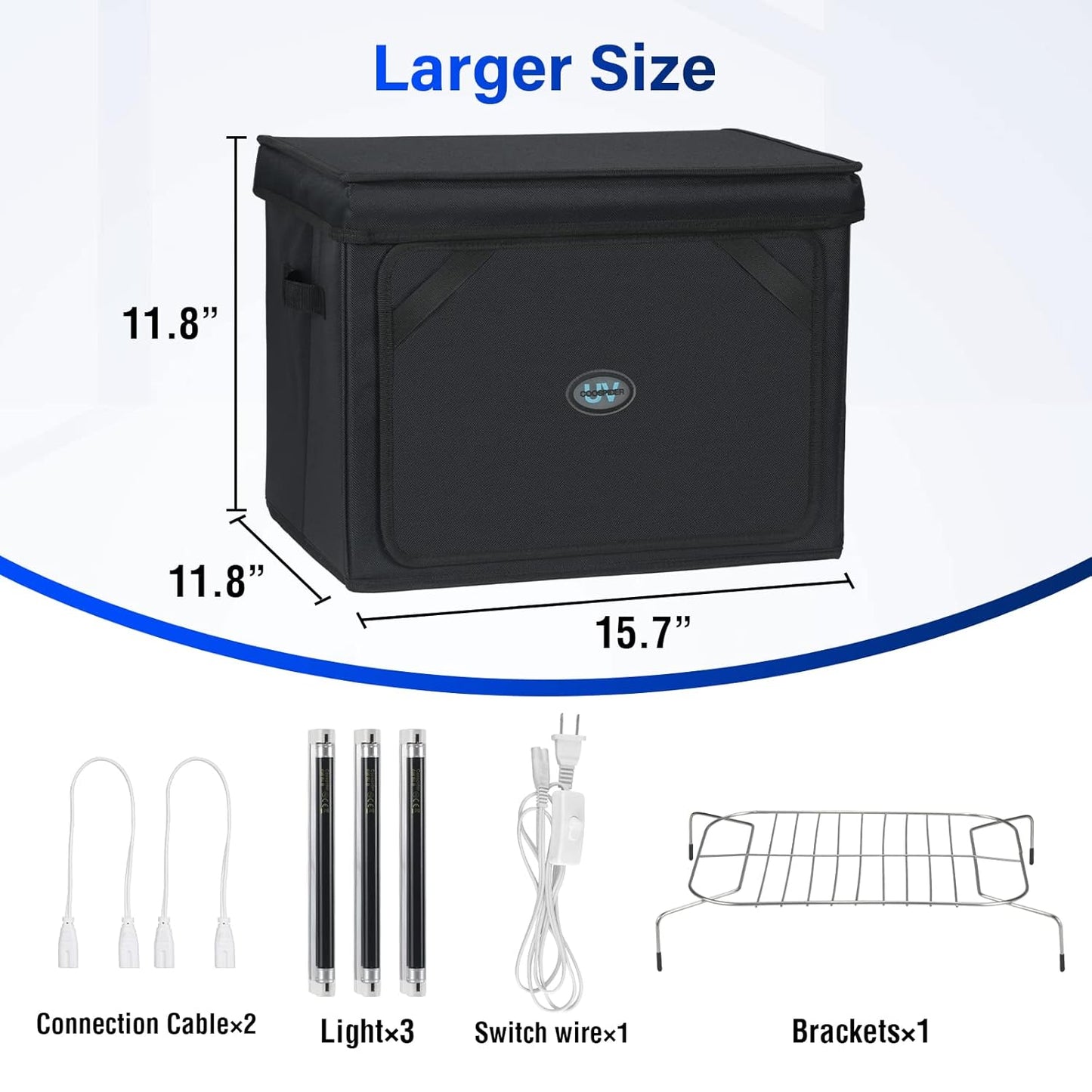 UV Light for Resin Curing High Efficiency 365nm UV Resin Kit for 3D Printer Large Size Sturdy Iron Frame Visual Window Even Curing LCD SLA DLP Compatible (Resin Curing Bag)