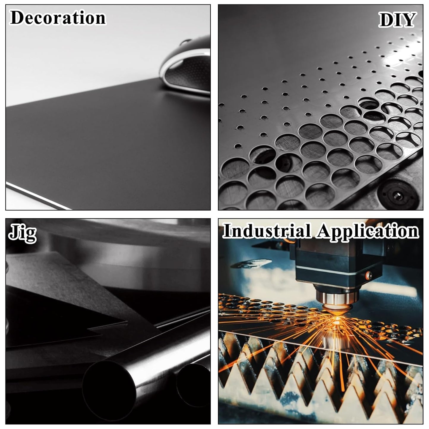 CYEAH 3 Pcs Anodized Aluminum Sheets Metal, 11.8 x 7.8 inch Metal Plates Engraving Blanks, 1 mm Thin Black Aluminum Plates Engraving Blanks for Laser Engraving, Crafting, Decoration