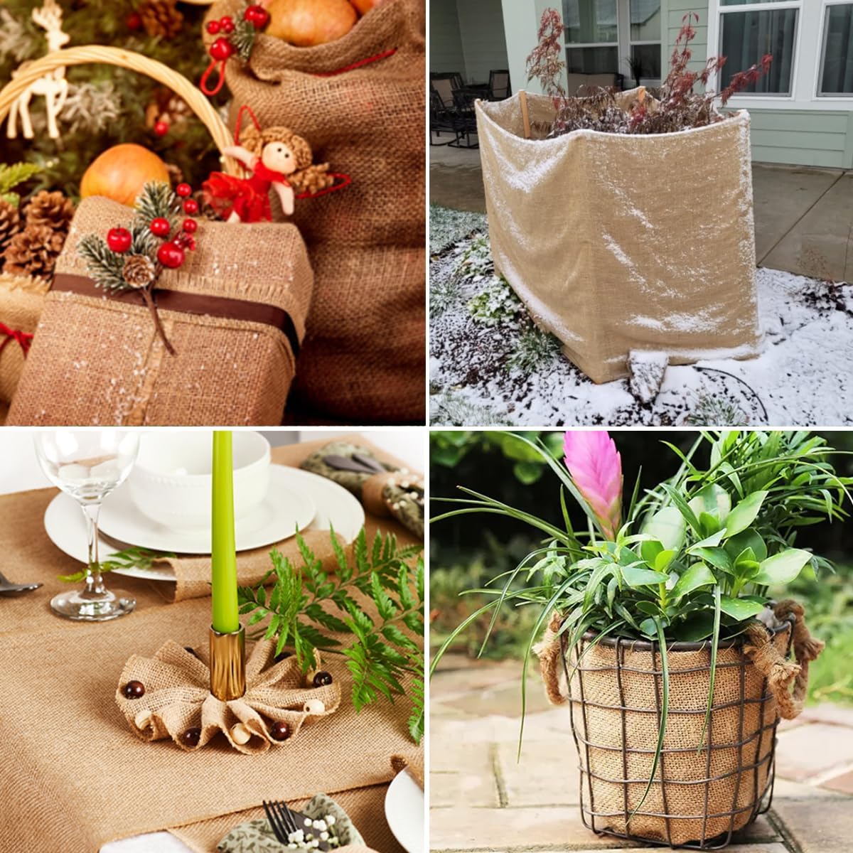 Burlap Fabric Roll, 40" x 30 Feet Burlap Garden Fabric Natural Jute for Decorations, Crafts, Weddings, Table Runner, Landscaping, Plants & Tree Covering
