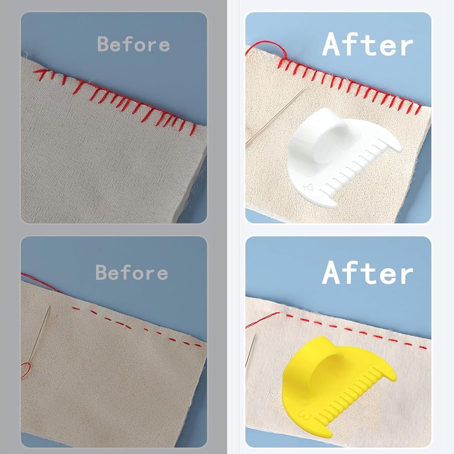 2mm-6mm Seam Guide for Hand Sewing Edge Lockranding Tool 5 PCS Set for Leather/Fabric/Craft Sew, Grey