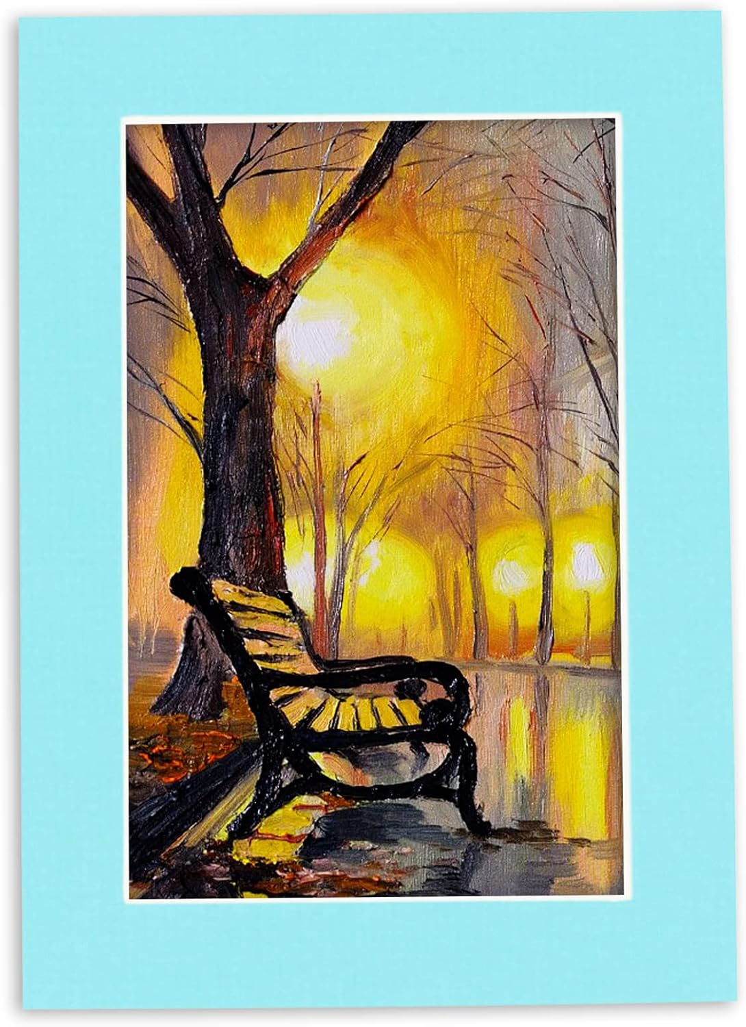 8x10 Mat Bevel Cut for 5.5x8.5 Photos - Acid Free Aquamarine Blue Precut Matboard - For Pictures, Photos, Framing - 4-ply Thickness