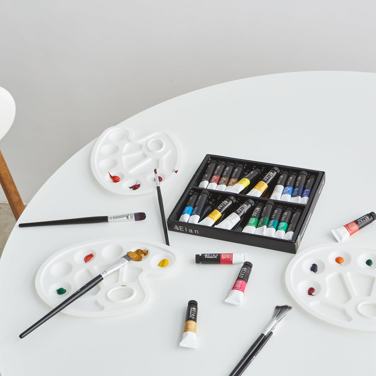 Elan Professional Oil Paint Set, 24 Vibrant Colors Mini Tubes 0.4fl oz, Non-toxic Oil Paints for Canvas Painting, Art Paints for Adults & Artists