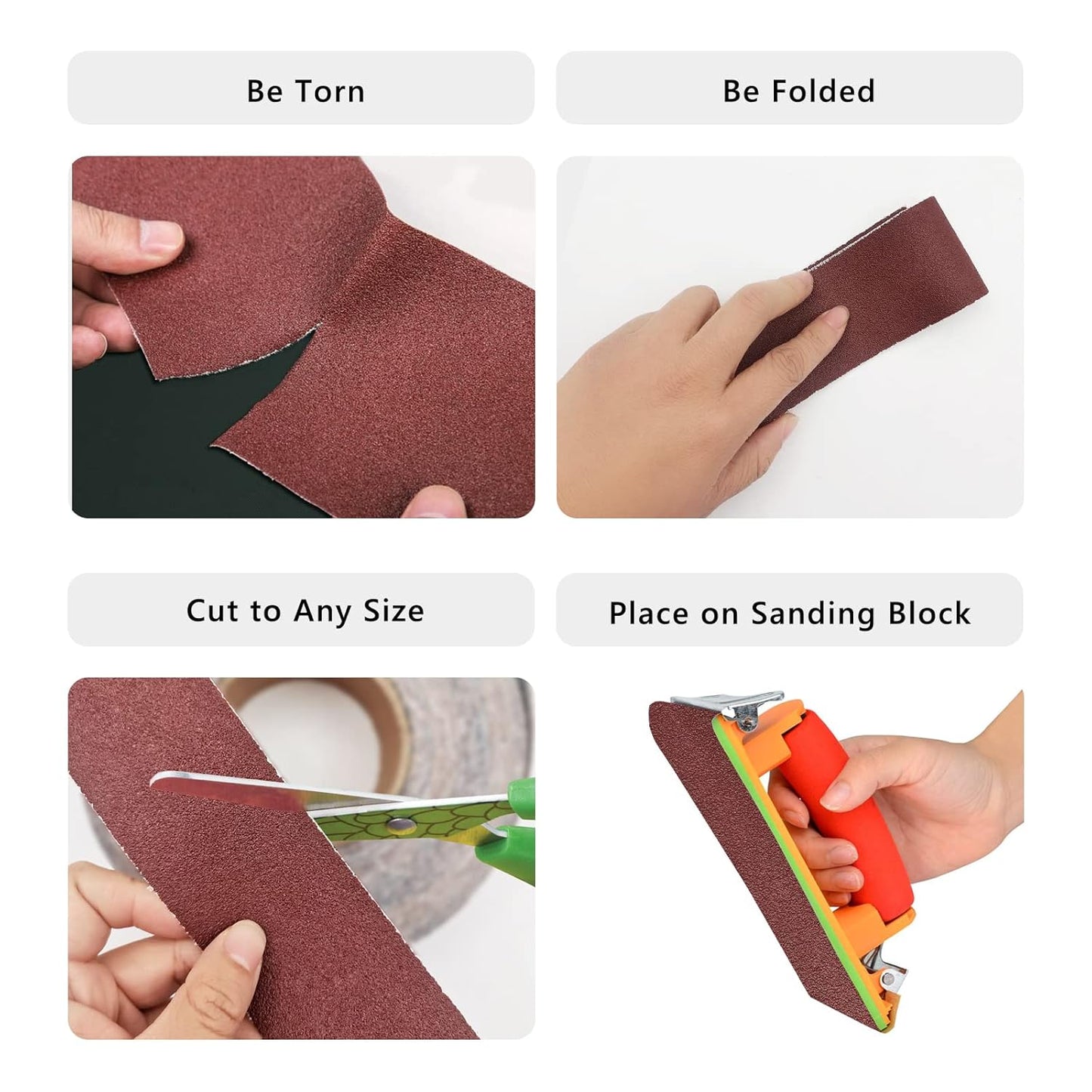 320 Grit Sandpaper Roll, 3 Inch x 49 Feet Emery Cloth Roll Aluminum Oxide Abrasive Paper Roll Continuous Sandpaper for Metalworking, Woodworker, Furniture Repair, Sanding Automotive Plumbing