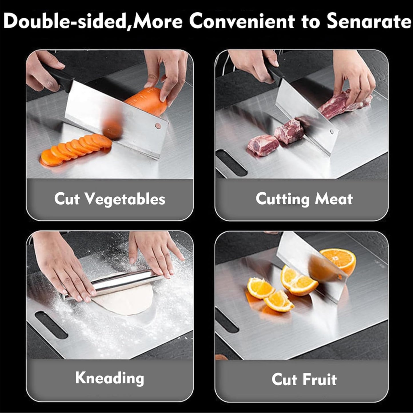 Titanium Cutting Board - 2 pack Titanium Cutting Boards for Kitchen,Double Sided Titanium Cutting Mat(7.67 * 11.81in)