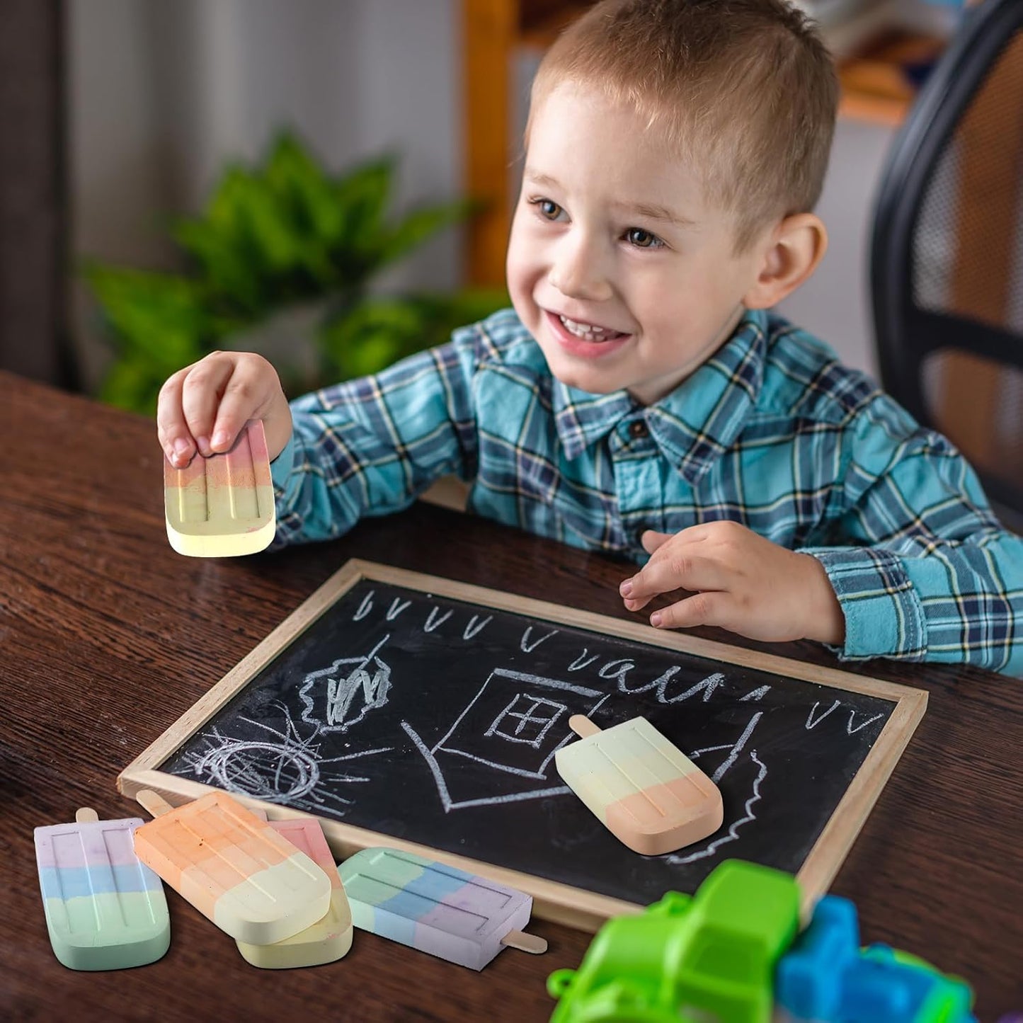 36 Pcs Ice Cream Sidewalk Chalk Set Multicolor Chalk Party Favors Bulk Washable Safe Outdoor Chalk for Kids Adults Fun Summer Playground Outdoor Activities Painting on Chalkboard Blackboard