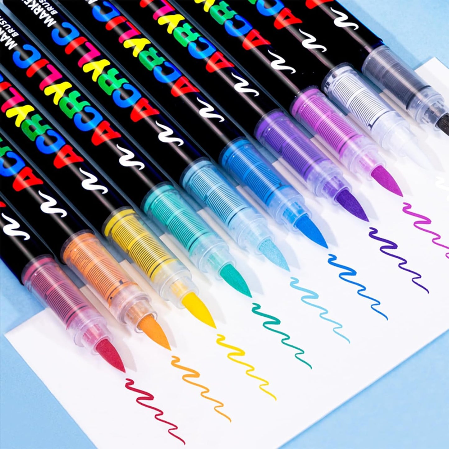 Guangna Acrylic Paint Markers,36 Colors with Direct-Liquid Ink Control System, Professional-Grade Paint Pen for Rock Painting, Canvas, Glass, Plastic, Fabric & Creative Crafts