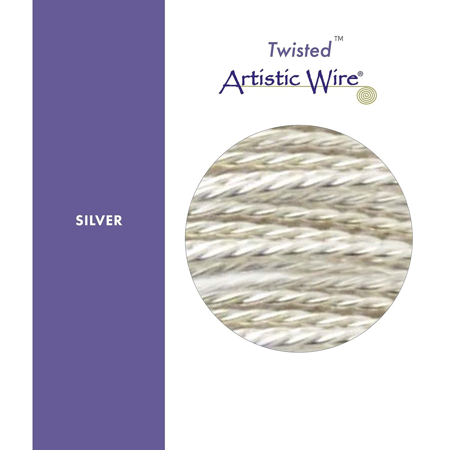 Artistic Wire, 20 Gauge / .81 mm Silver Plated Tarnish Resistant Colored Copper Craft Wire, Round Twist, Tarnish Resistant Silver, 12 ft / 3.65 m