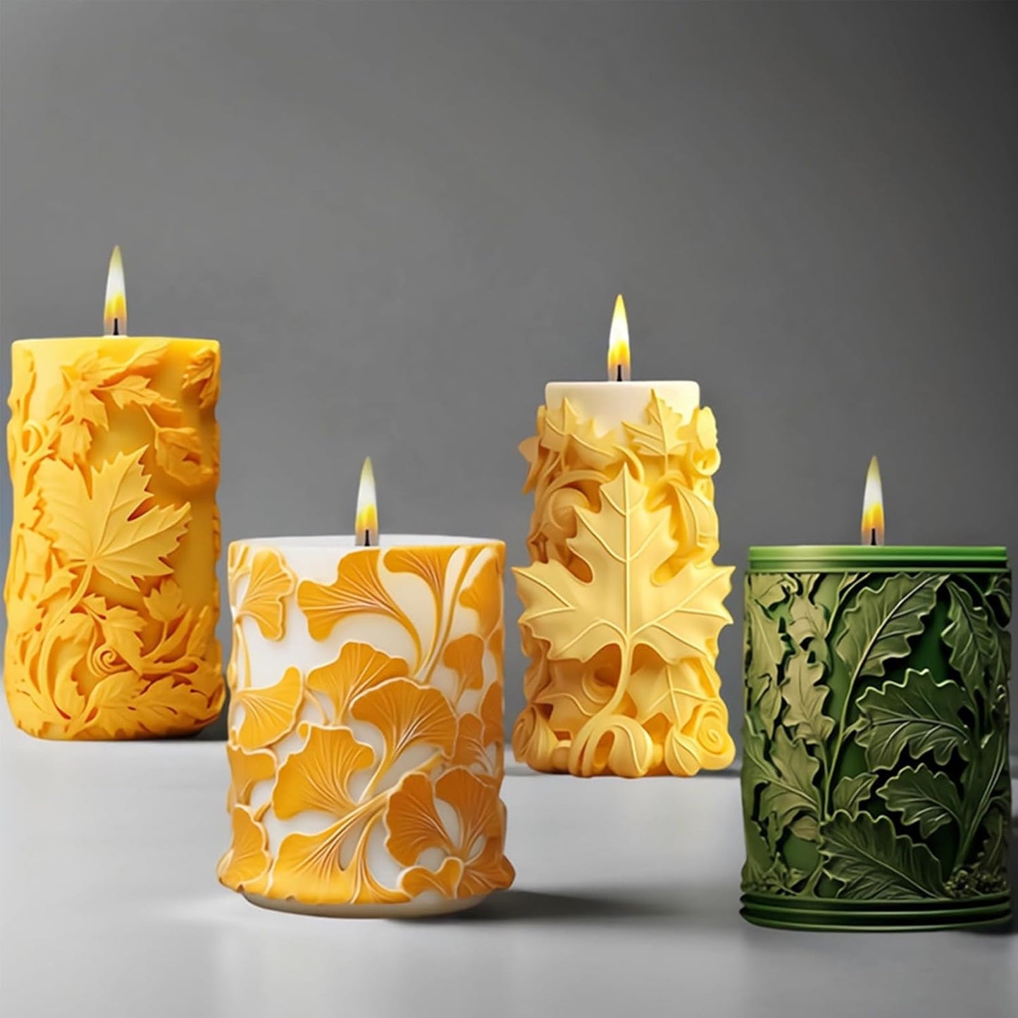 Maple Leaf Candle Molds, 3D Reusable Silicone Molds, Unique Resin Wax Concrete Plaster Clay Molds for DIY Art Craft Home Wedding Decor