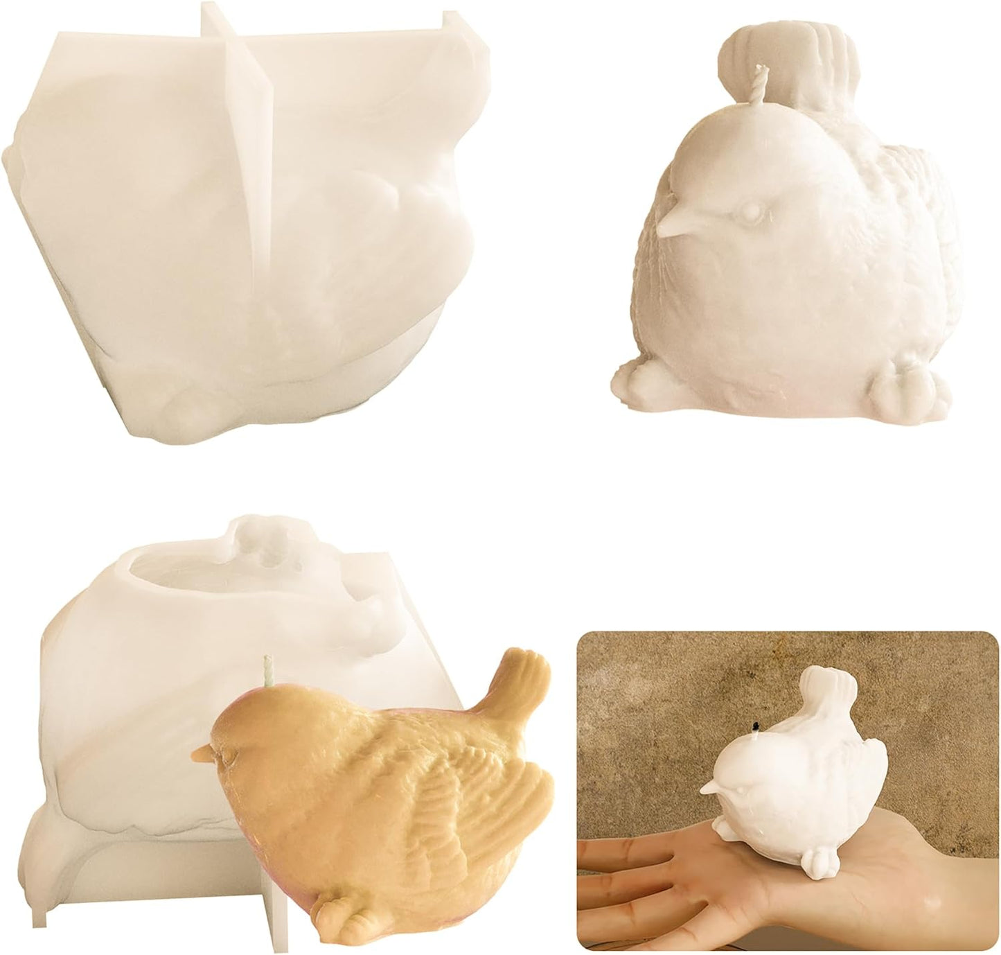 Animal & Bird Resin & Silicone Candle Mold Set - 3D Animal Mold for Home Decor & Candle Making