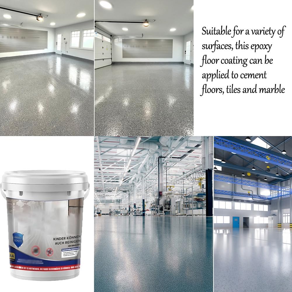 Louis Forest Epoxy Floor Paint, High-Gloss Marble Effect Epoxy Floor Coating (Blue-A,1pcs)