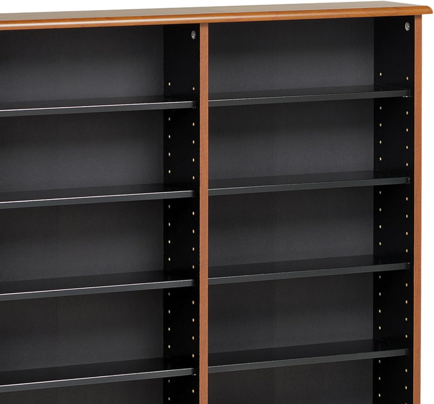 Prepac 3 Column Tall Cabinet Media Storage, Triple Width Wall, Cherry/Black