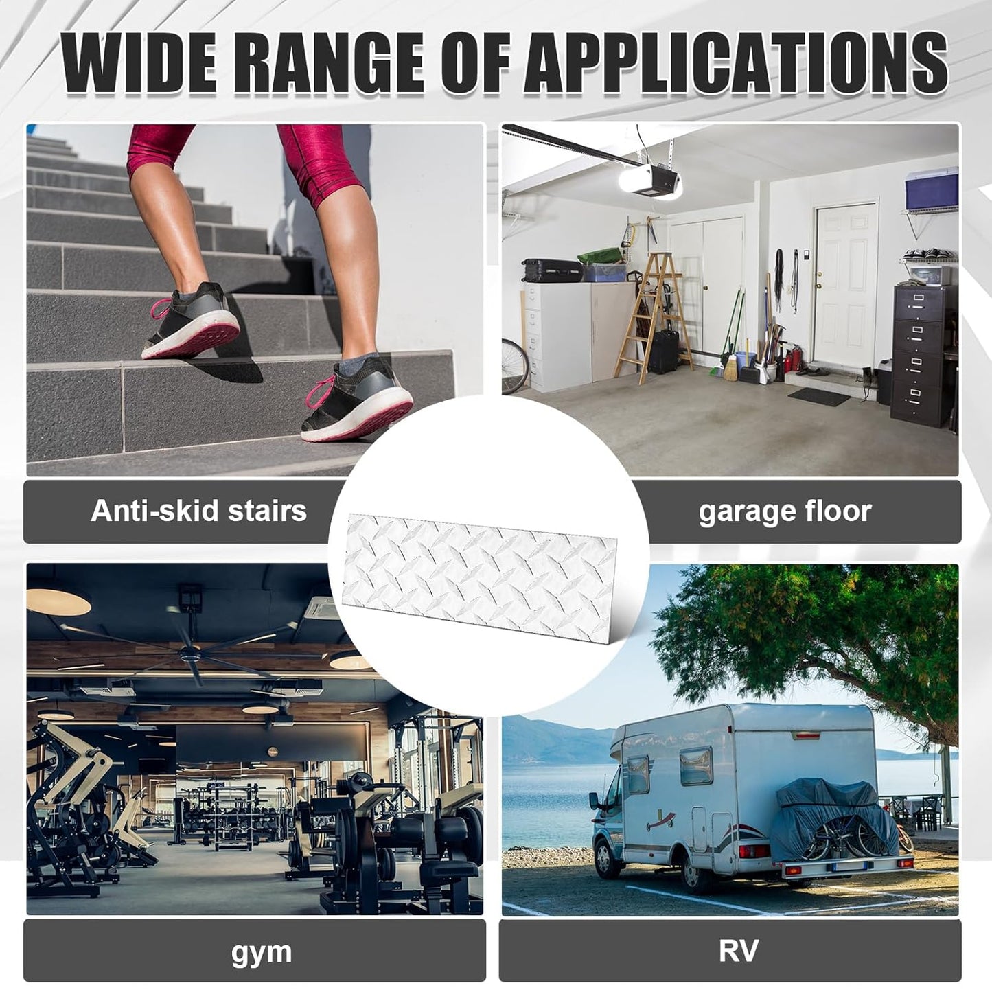 1pcs Diamond Plate Sheet Metal Heavy Duty Tread Aluminum Sheet Diamond Tread Plate for Wall Covering, Cargo Trailer, RV and More (4'' X 12'' X 0.08'',Silver)