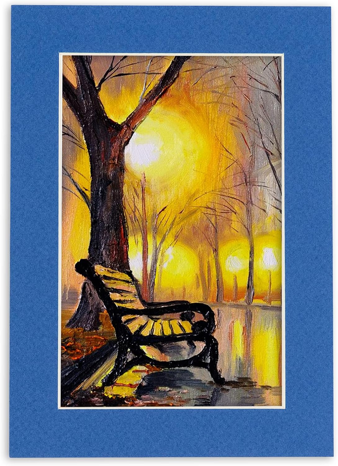 8.5x11 Mat Bevel Cut for 7x9 Photos - Acid Free Royal Blue Precut Matboard with Backing Board and Crystal Clear, Self Seal Photo Mat Bag - for Pictures, Photos, Framing - 4-ply Thickness