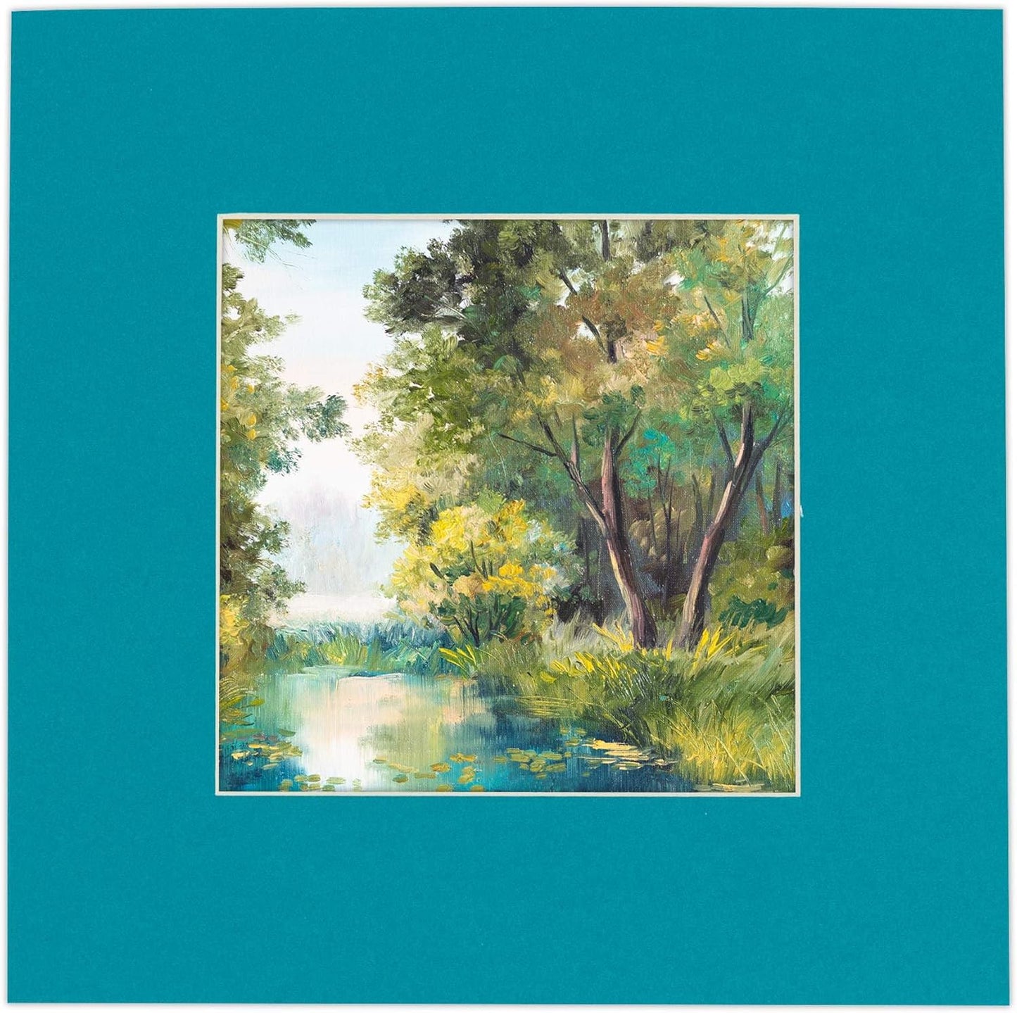8x10 Mat Bevel Cut for 5.5x8.5 Photos - Acid Free Teal Blue Precut Matboard - For Pictures, Photos, Framing - 4-ply Thickness